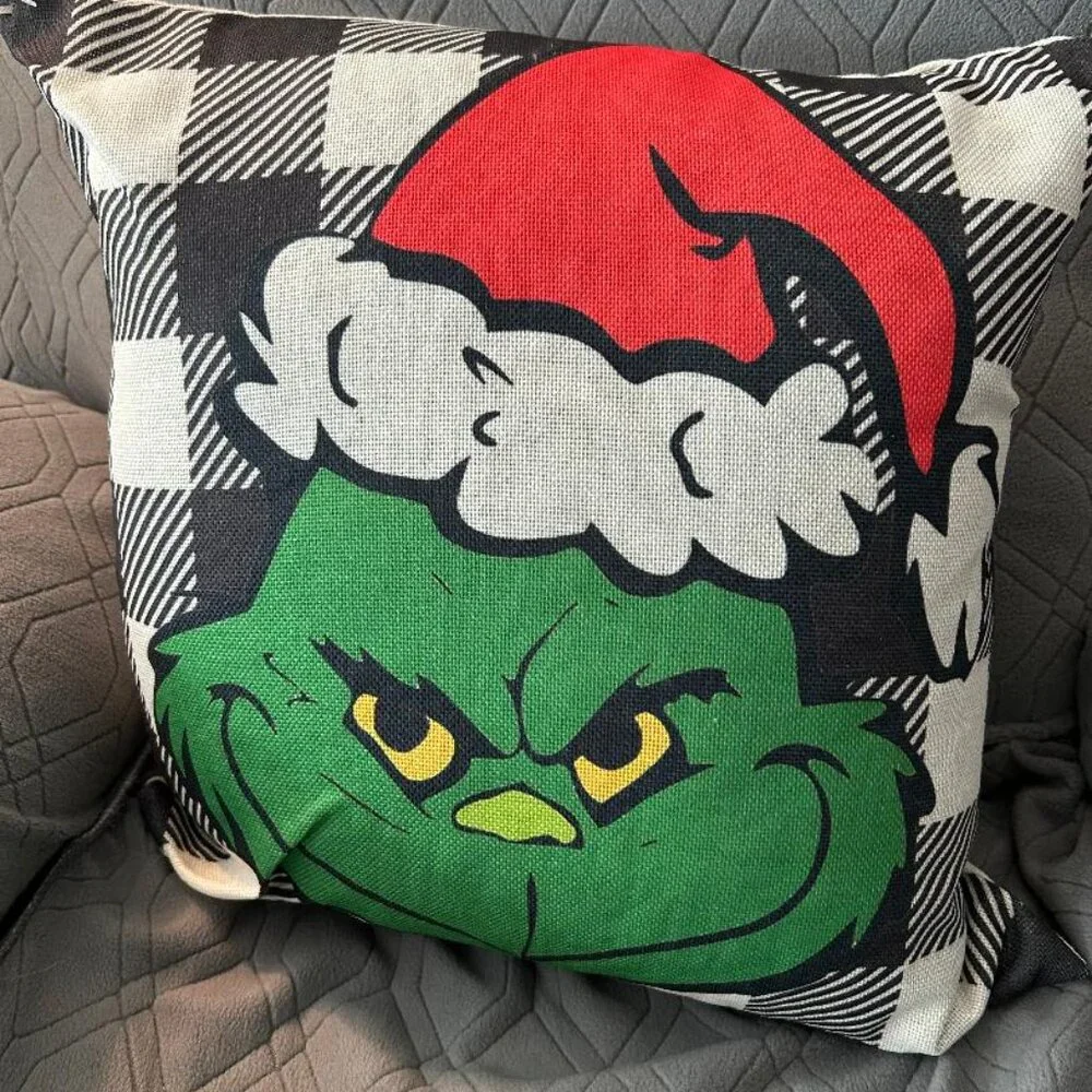 Grinch Pillow & Pillowcase 18x18 Polyester Fill, Gorgeous 18x18
